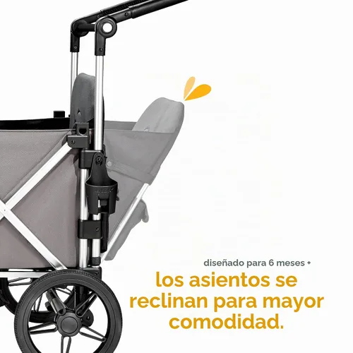 Vista 4 de Larktale Caravan - Caravana plegable de doble plaza, cochecito todo terreno para niños, bebés, niños pequeños