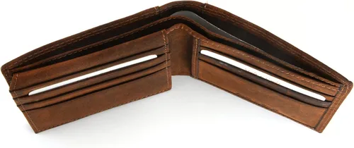 Vista 6 de Style n Craft Cartera de cuero bi-fold, cartera de cuero de grano completo para hombres y mujeres, cartera con protección RFID con múltiples