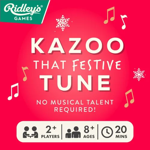 Vista 2 de Kazoo That Festive Tune Juego navideño para la familia No se requiere talento musical Incluye 4 kazoos y 100 canciones festivas