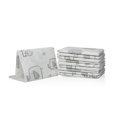 Vista 4 de Dr. Talbot's Cambiadores desechables, pañal absorbente de viaje, estampado de elefante gris