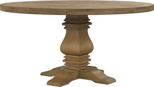 Vista 5 de Coaster Home Furnishings - Florence - Mesa de comedor de pie de granja redonda de madera de pino estilo rústico con patas curvas - Comedor y cocina
