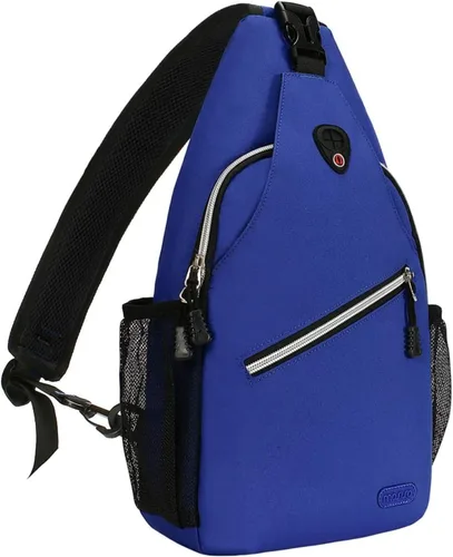 Vista 7 de MOSISO Mochila Mini de Bandolera, Pequeña Mochila de Senderismo, Mochila de Viaje, Mochila Casual para Deportes al Aire Libre, Negra