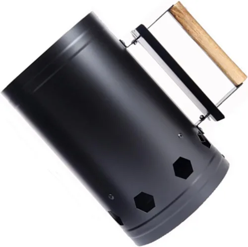 Vista 3 de Arrancador de chimenea de acero inoxidable para cocinar al aire libre