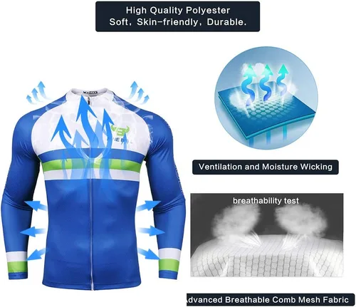 Vista 5 de Conjunto de camiseta de ciclismo para hombre, camiseta reflectante de secado rápido y pantalones cortos de ciclismo acolchados 3D, M