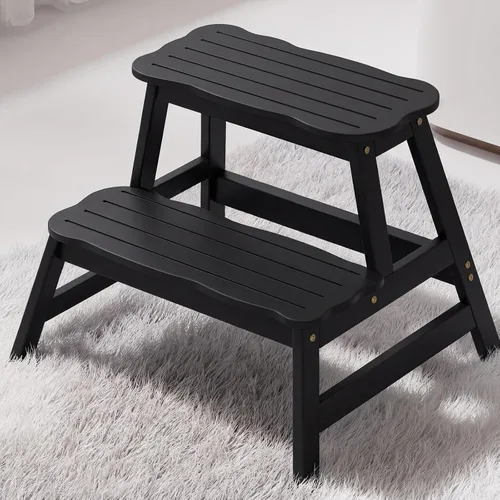 Vista 10 de COSYLAND Taburete para niños pequeños, baño, cocina, taburete de 2 pasos Natural
