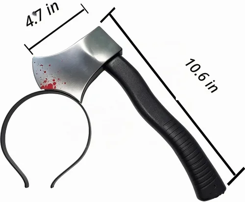 Vista 3 de Cooplay Spoofing - Disfraces de terror, accesorios para el cabello, accesorios para el cabello, bandas para el cabello, broma de hacha decapitada