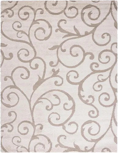 Vista 62 de SAFAVIEH Florida Shag Collection - Alfombra decorativa, 2 x 3 pies, color crema y beige, diseño de volutas, no desprende pelusa y fácil de limpiar