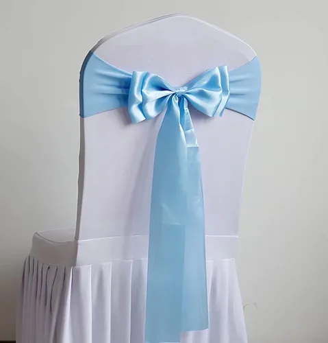 Vista 9 de 6 bandas elásticas para silla, lazos dobles, bandas de elastano para decoración de bodas, fiestas, cumpleaños, banquetes, suministros de Navidad