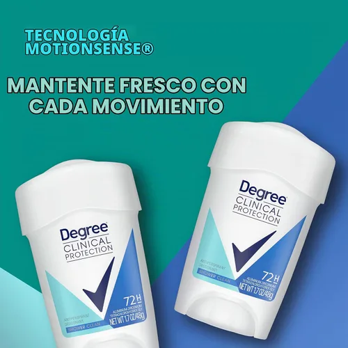 Vista 4 de Degree Clinical Protection Desodorante antitranspirante, 3 unidades, 1.6