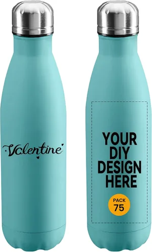 Vista 41 de Botella de agua personalizada de 17 onzas, botella de agua al vacío de doble pared aislada de acero inoxidable, tazas a prueba de fugas para Verde