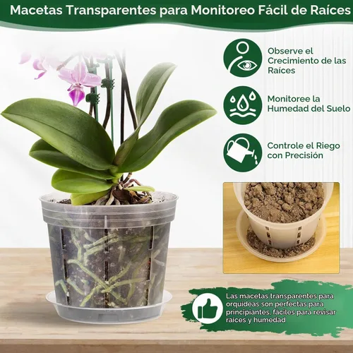 Vista 7 de Paquete de 16 macetas de plástico para orquídeas con agujeros, 4, 5, 6 16
