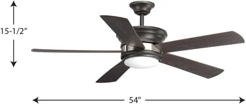 Vista 11 de Progress Lighting Harranvale Collection - Ventilador de 5 aspas con luz LED, 54 pulgadas, color negro