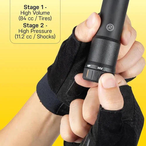 Vista 3 de Topeak Mountain Digital - Bomba de bicicleta de 2 etapas – Bomba de choque de alta presión/alto volumen de modo dual con medidor digital, bloqueo