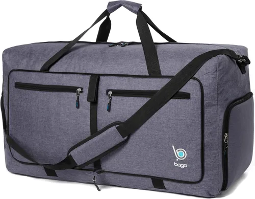 Vista 25 de Bago Travel Duffle Bag for Women & Men. Medium Duffel Bag for Traveling Todo negro