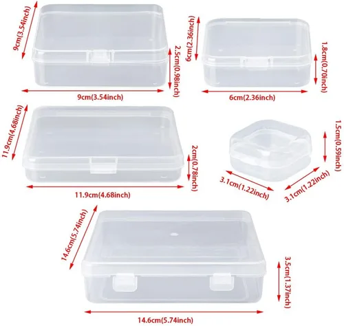 Vista 3 de ljhnba Cajas de almacenamiento de joyería de plástico Cuentas Artesanía Caja de almacenamiento Contenedor Caja de almacenamiento Organizador