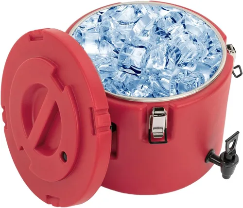 Vista 13 de Dispensador de bebidas aislado, dispensador de bebidas calientes de acero inoxidable de 2.11 galones con termómetro, dispensador de bebidas frías