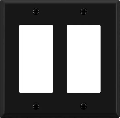 Vista 14 de ENERLITES Placa de pared metálica decorativa para interruptor o tomacorriente, resistente a la corrosión, tamaño de 2 segmentos, 4.50" x 4.57" Acero