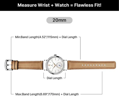 Vista 83 de Fullmosa Correa de reloj de liberación rápida de 0.866 in, 0.787 in y 0.709 in, bandas de cuero bruñido para Samsung Galaxy Watch/Garmin Watch