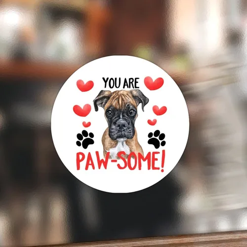 Vista 14 de 100 calcomanías de San Valentín con corazón rojo Corgi para perros, etiqueta de vinilo para perros del día de San Valentín, calcomanías redondas