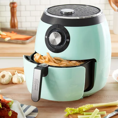 Vista 4 de Dash Freidora de aire de lujo, control de temperatura ajustable y función de apagado automático, tecnología AirCrisp®, espaciosa cesta Agua