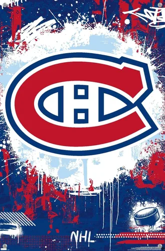 Vista 4 de Trends International NHL Montreal Canadiens - Póster de pared con logotipo Maximalist 23, 14.72 x 22.37 pulgadas, paquete de póster y alfiler premium