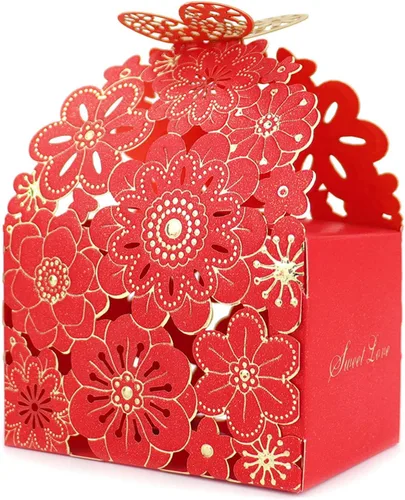 Vista 17 de Kslong Juego de 50 unidades por juego de cajas de regalo de galletas, recuerdos románticos de boda, bonita caja de chocolate para bodas, suministros