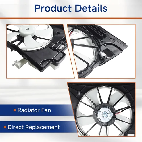 Vista 4 de GXYWADY Reemplazo del ventilador de refrigeración del radiador para 163610T041 1647123030 TO3115181 Reemplazo para Corolla SE/XLE/XSE 2014-2019