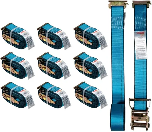 Vista 10 de Mytee Products Correas de Riel E de 2'' x 20' con Herrajes E de Resorte - Correas de Trinquete Azul Etrack con Resistencia de Rotura de Servicio
