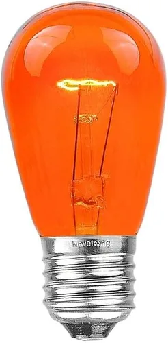 Vista 5 de Novelty Lights Paquete de 25 focos S14 para patio al aire libre con base Edison de repuesto, E27 de tamaño mediano, multicolor, 11 vatios