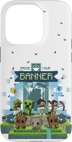 Vista 17 de Minecraft Legends Raise Your Banner Mobs Group Shot - Carcasa para iPhone 17