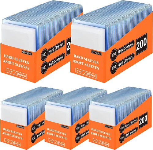 Vista 7 de 200 fundas para tarjetas de plástico duro, protector de tarjetas de béisbol