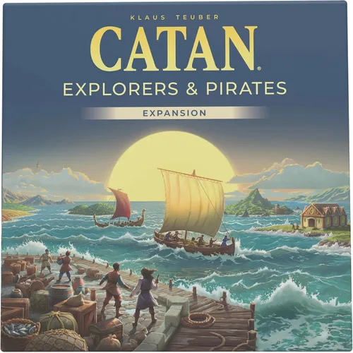 Vista 2 de CATAN Expansión del juego de mesa Explorers & Pirates (6ª edición) Embárcate en nuevas aventuras, juego de estrategia para niños y adultos, a partir