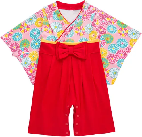 Vista 4 de LXKIKMM Disfraz japonés de Sakura Kimono para niñas pequeñas