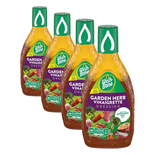 Vista 19 de Aderezo de vinagreta de mezcla de aceite de aguacate con hierbas de jardín Wish-Bone, 15 fl oz