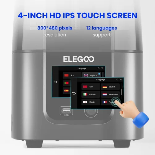 Vista 6 de ELEGOO - Impresora 3D Mars 4 Ultra MSLA con pantalla LCD 9K de 7 pulgadas, Wi-Fi, película de revestimiento de liberación ACF, tamaño de impresión