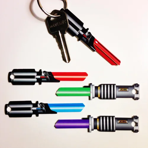 Vista 4 de Juego de 4 llaves espaciales en forma de sable de luz™ - Compatible con Kwikset KW1 KW10