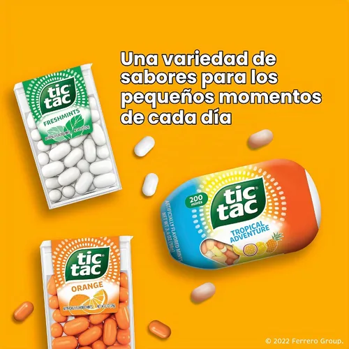 Vista 5 de Tic Tac, Menta Fruit Adventure, 8 unidades, refresco para llevar, 3.4 onzas cada una