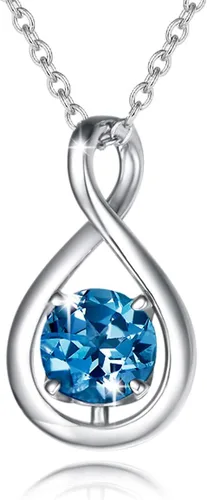 Vista 27 de FANCIME Dainty Infinity Birthstone Necklaces Sterling Silver Pendant abr-04