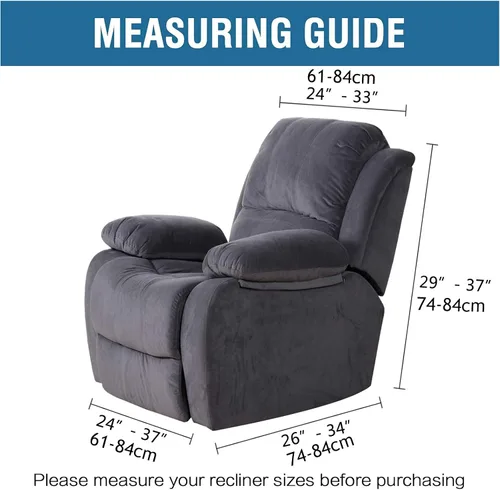 Vista 7 de Fundas impermeables de terciopelo para sofá reclinable, 8 fundas elásticas para sofá reclinable de 1, 2 y 3 plazas, funda suave antideslizante