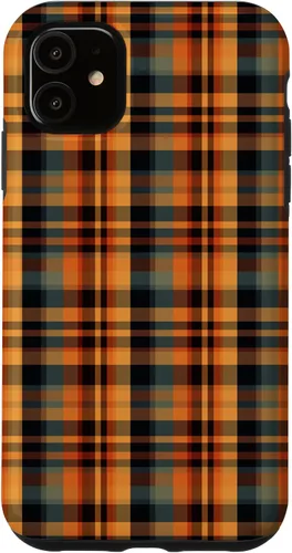 Vista 8 de Plaid Orange Brown Fall Harvest Muted Colors Print Pattern Case for iPhone 17