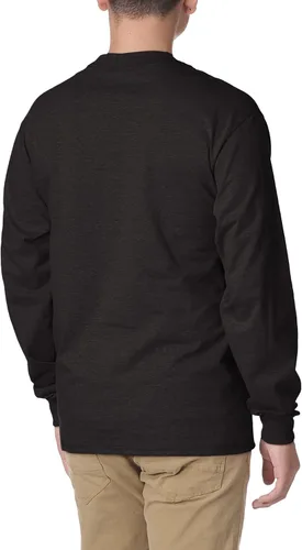 Vista 3 de Hanes Beefy-T - Camisetas de algodón para hombre, con cuello henley y manga larga