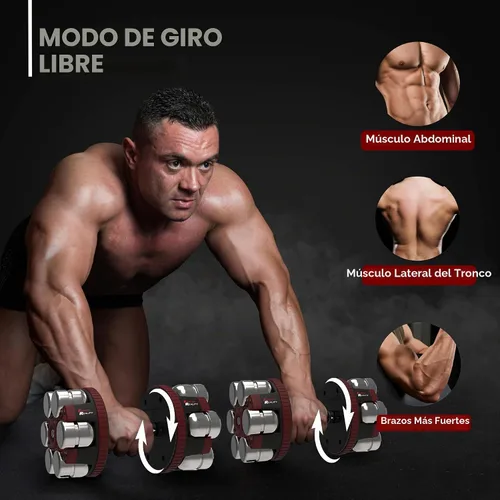 Vista 5 de Fitness Reality 1 par de mancuernas ajustables de 10 a 45 libras, incrementos de 3 libras, pesas rusas de peso ajustable