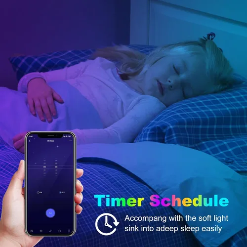 Vista 4 de AXMOTUT Tira de luces LED Bluetooth RGB COB, tira de luz LED regulable de 12 V de 9.8 pies con aplicación inteligente y control remoto