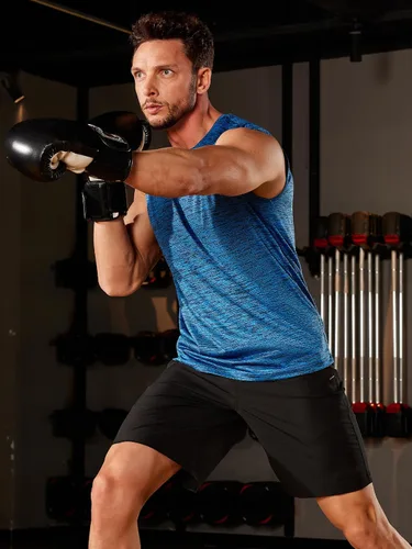 Vista 3 de TACVASEN Camiseta sin mangas para hombre, camiseta de entrenamiento muscular, de secado rápido, poliéster, entrenamiento de baloncesto
