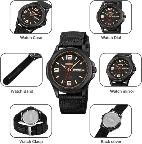 Vista 8 de SKMEI Relojes de hombre Expedition Scout Reloj de cuarzo impermeable de muñeca