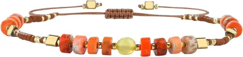 Vista 11 de KELITCH Pulsera de la amistad de ágata de cristal, hecha a mano, pulseras ajustables para mujer Beige