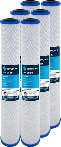 Vista 27 de SpiroPure SP-CBR2-5 Cartucho de filtro de agua de bloque de carbono con carcasa de coco certificado NSF de 5x2.5 0.5 micrones CBC-5 155169-43