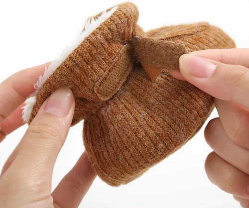 Vista 121 de Botines de forro polar para bebés, niños y niñas, pantuflas antideslizantes con agarre suave, zapatos de calcetín para recién nacidos, cuna