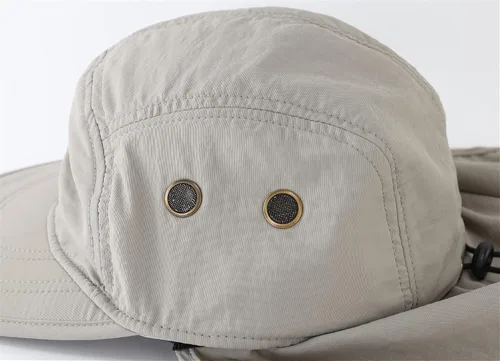 Vista 4 de Connectyle Gorra de protección solar UV para hombre, gorra de senderismo con solapa para el cuello, sombrero de pesca