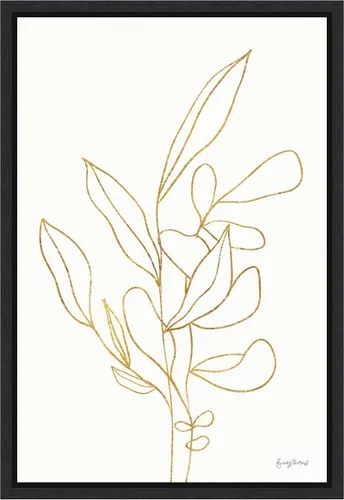 Vista 12 de Amanti Art Lienzo enmarcado para pared, 16 x 23 pulgadas, diseño floral enraizado V dorado por Becky Thorns, arte de lienzo enmarcado